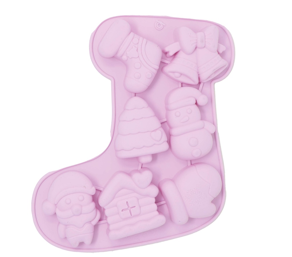 Christmas Silicone Baking Mold For 7 Cookies Stocking 26cm