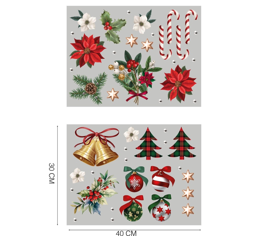 Christmas Window Stickers 2 Sheets 30x40cm