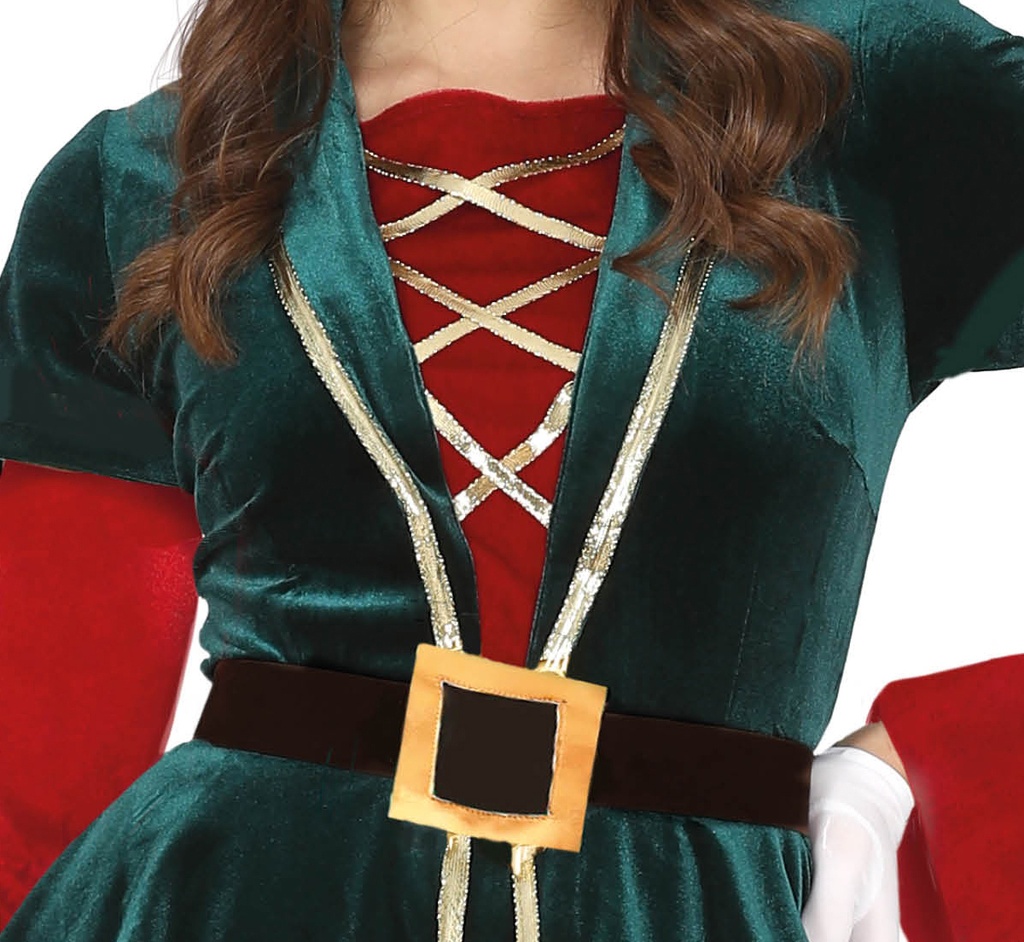 Classic Red / Green Female Elf – Adult Size Large