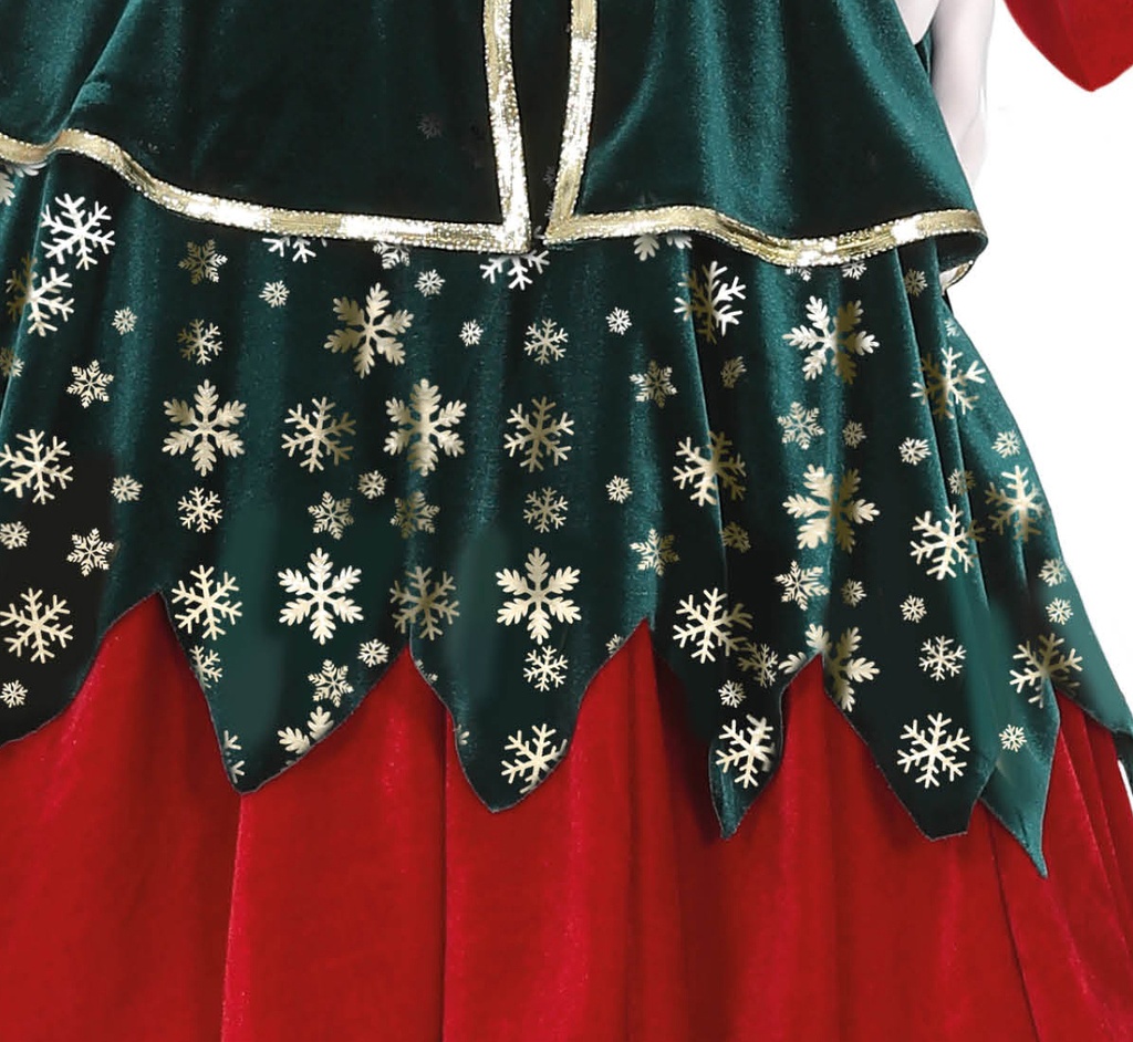 Classic Red / Green Female Elf – Adult Size Large