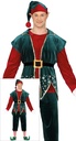 Classic Red / Green Male Elf – Adult Size Extra Large (54-56)
