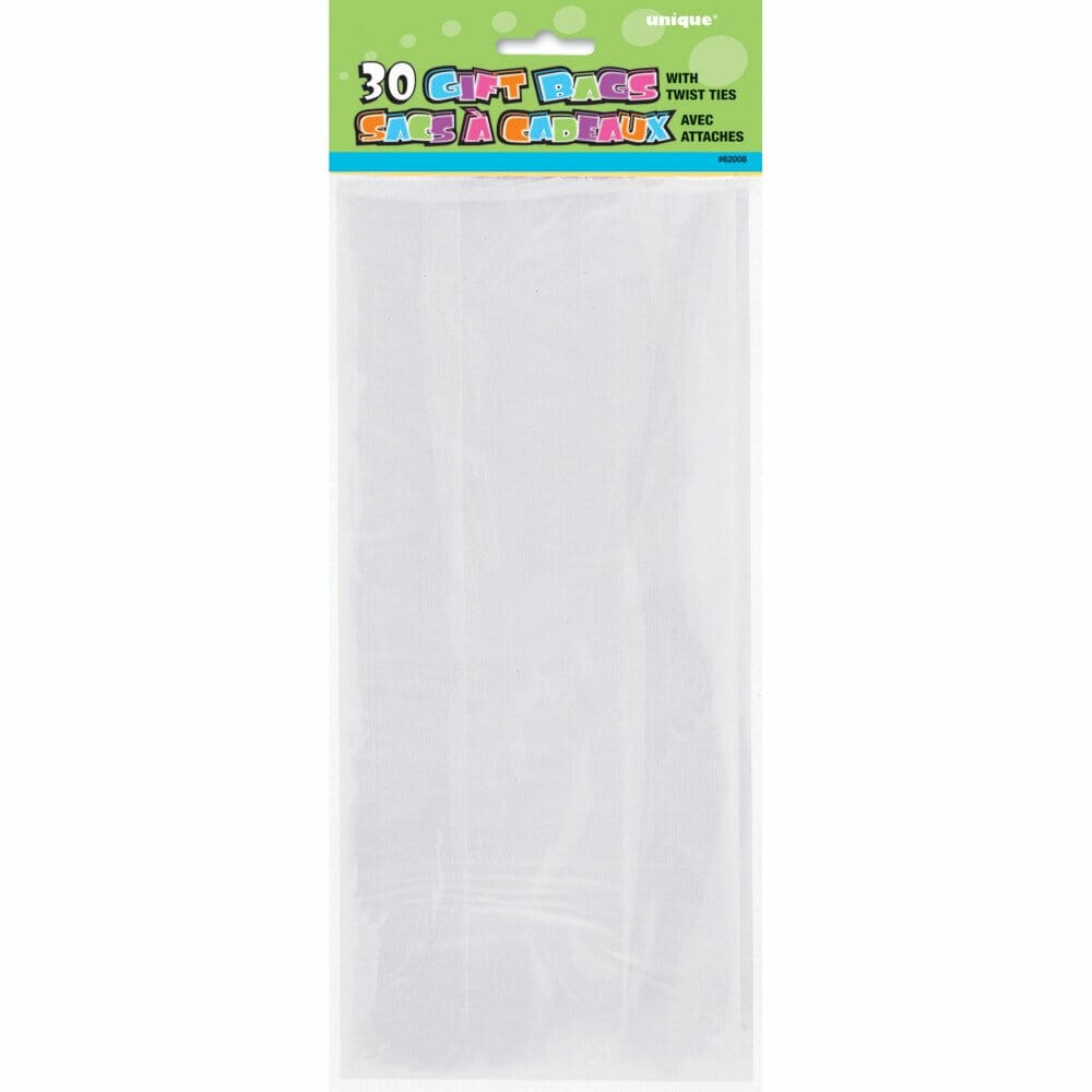 Clear Cellophane Bags – 30pk