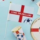 Come On England Polyester Small Waving Flags – 6pk