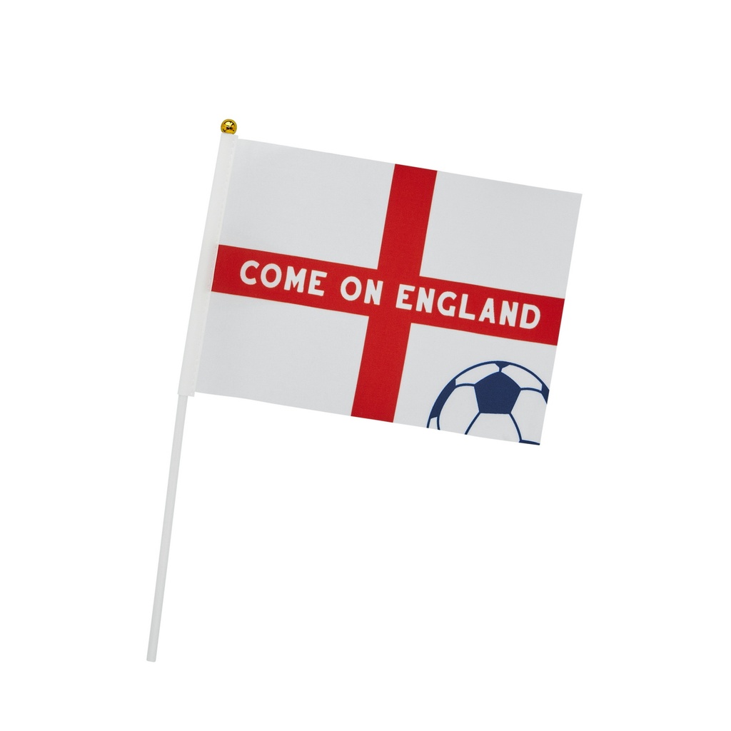 Come On England Polyester Small Waving Flags – 6pk