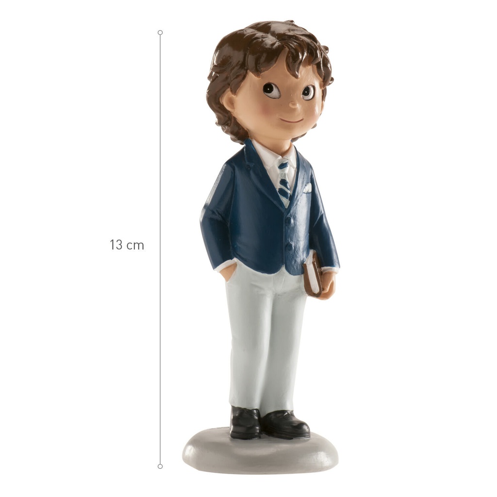 Communion Boy Cake Topper Blue Suit – 13cm