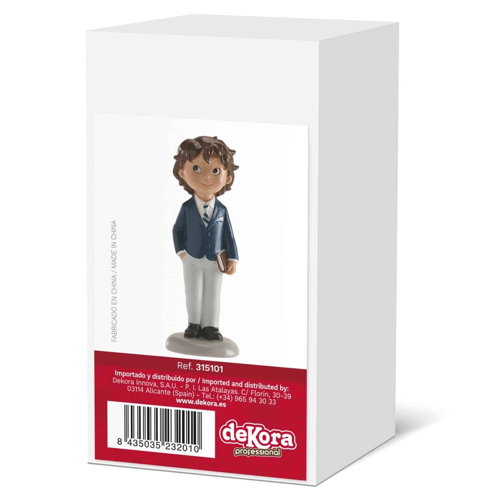 Communion Boy Cake Topper Blue Suit – 13cm