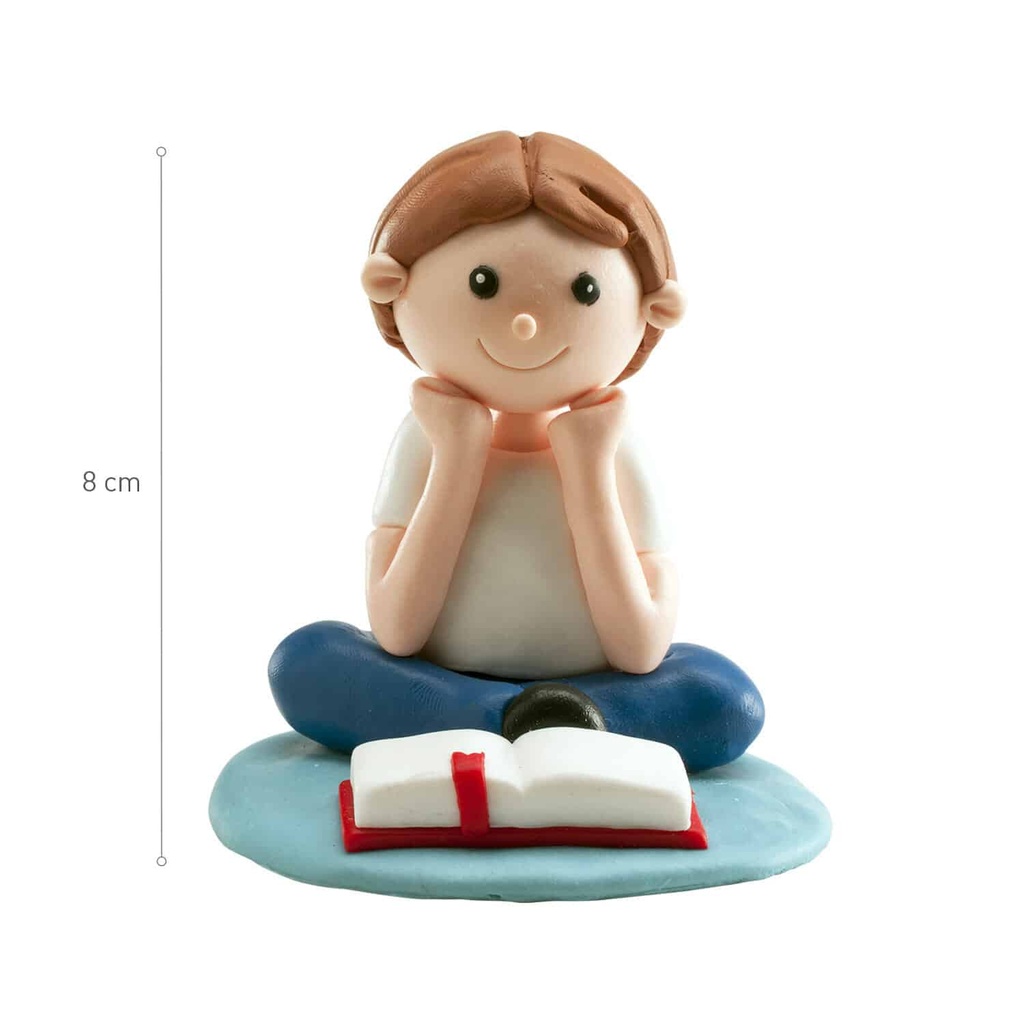 Communion Seated Boy Cake Topper – 8cm