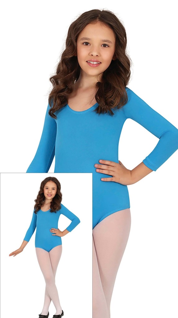 Long Sleeve Turquoise Bodysuit - Age 5 to 8 Years