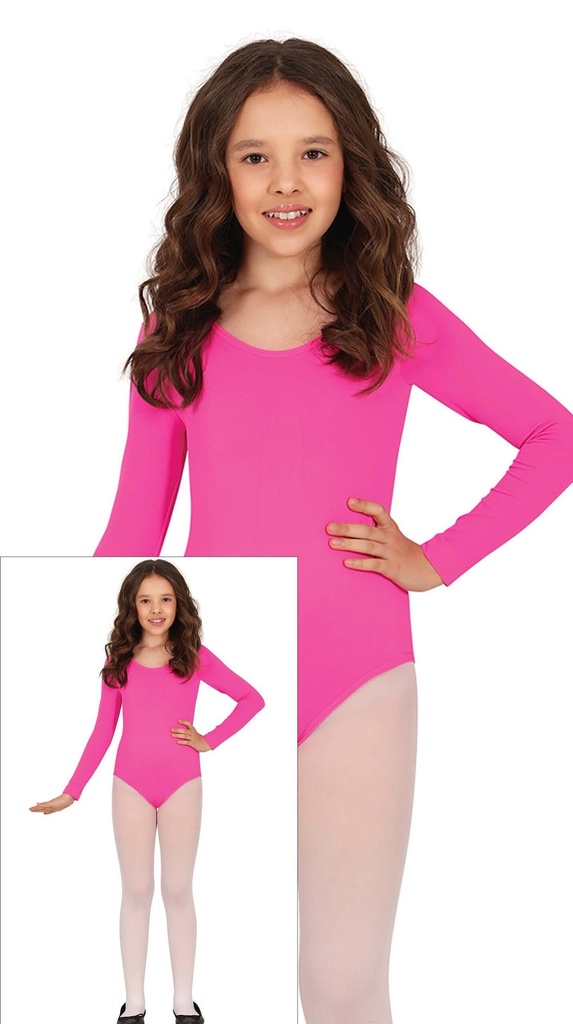 Long Sleeve Fuscia Bodysuit - Age 5 to 8 Years