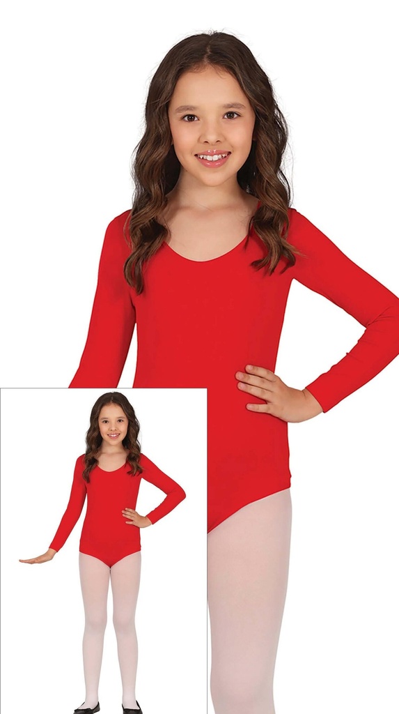 Long Sleeve Red Bodysuit - Age 5 to 8 Years