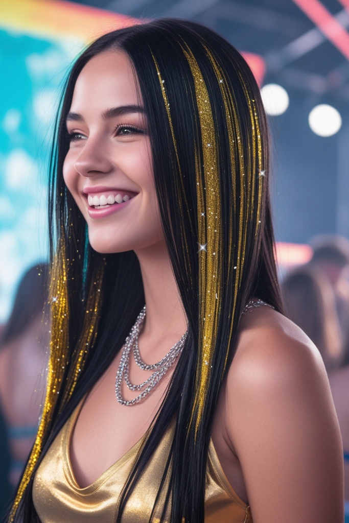 Hair Extensions 50cm Gold - 3pk