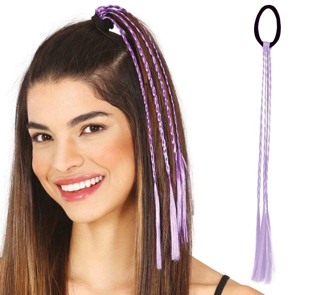 Hair Extensions Braids Purple 35cm - 3pk