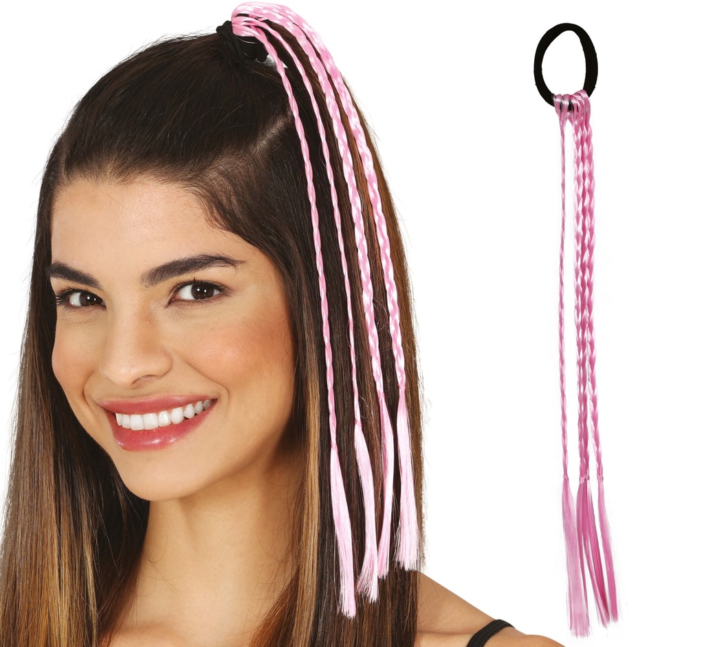 Hair Extensions Braids Pink 35cm - 3pk