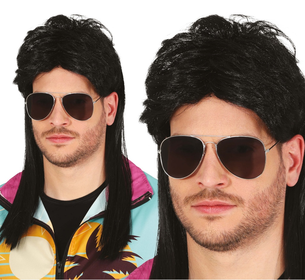 Black Cool Long Wig - Adult One Size