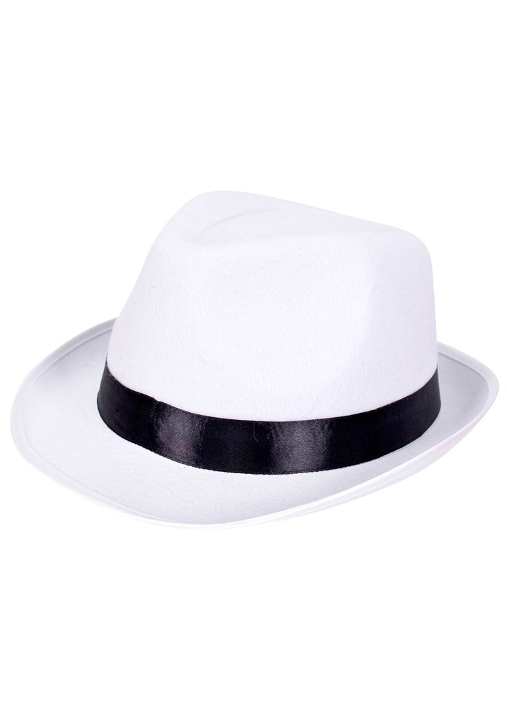 Mafia Boss Gangster White Hat - Adult One Size
