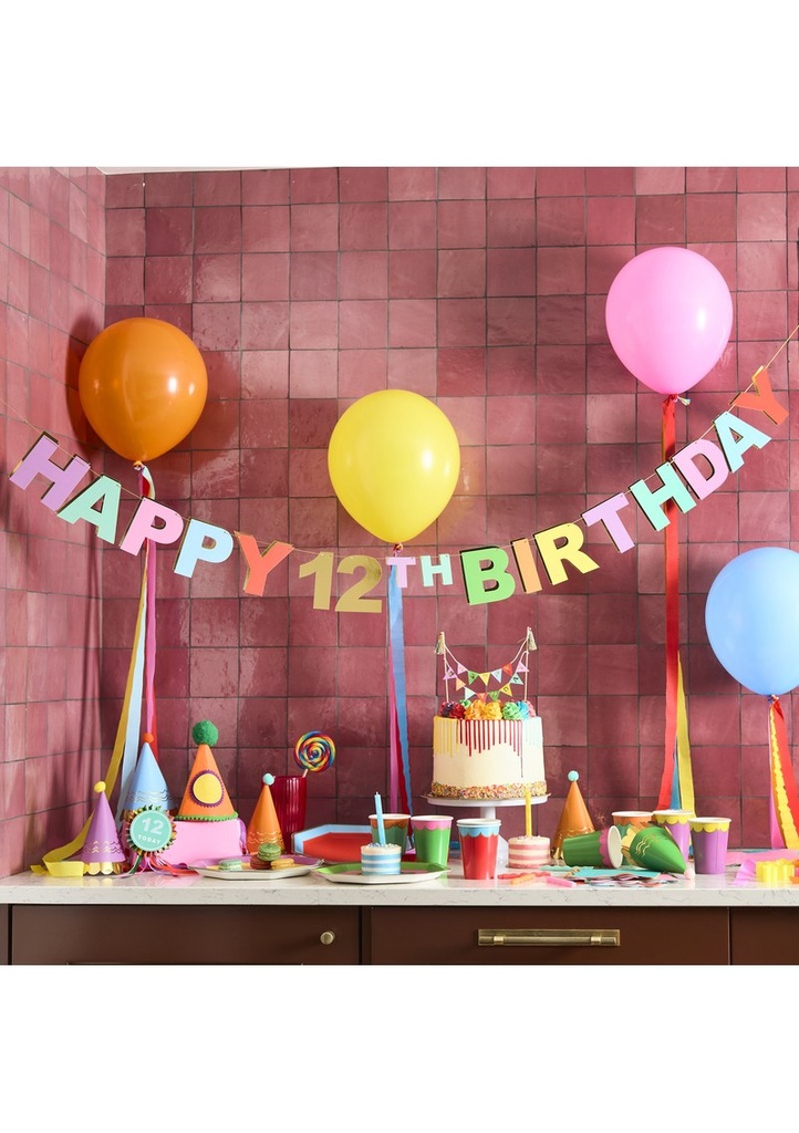Premium Brights Happy Birthday Customisable Card Banner 3m