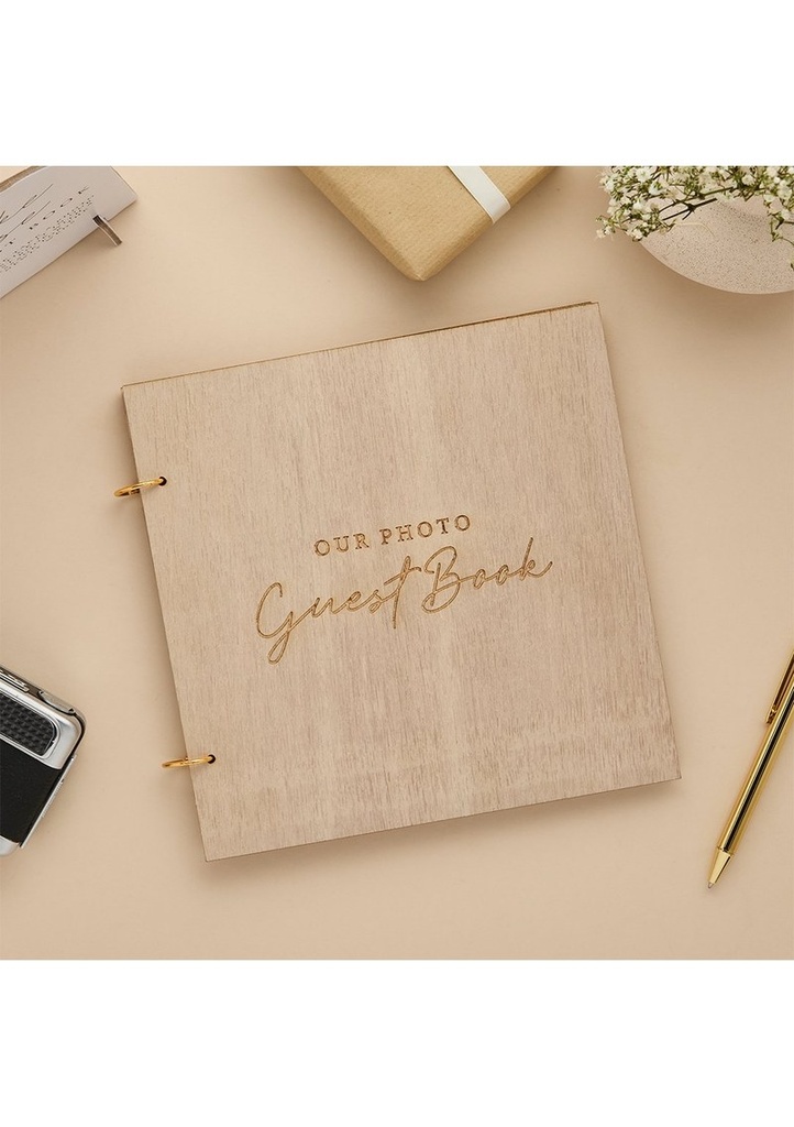 [HBGW124] Wooden Our Photo Guestbook & Sign Set