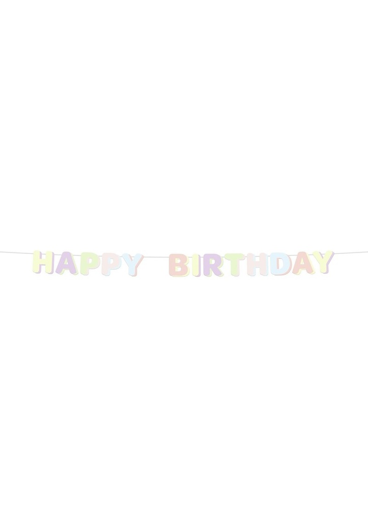 [22203] Happy Birthday Letter Banner Dreamy Pastels - 1.8m