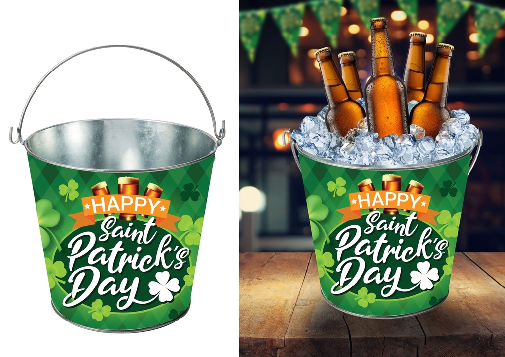 St. Patrick Metal Bucket 19x23cm