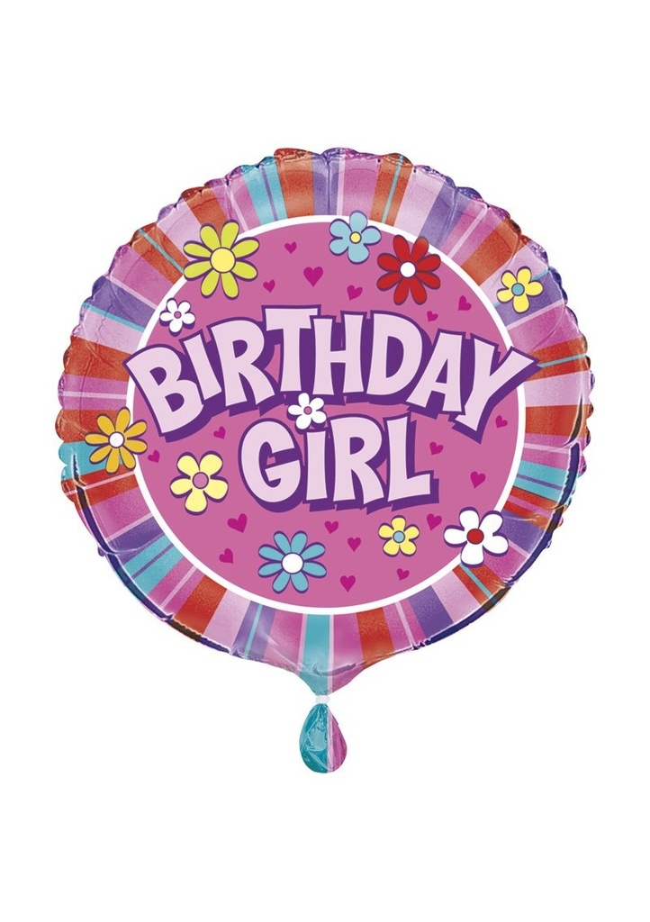 [53093] Birthday Girl Round 18 Inch Foil Balloon
