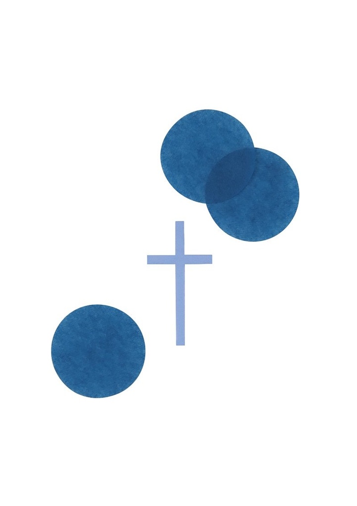 [82099] Blue Holy Cross Tissue and Paper Confetti - 0.5oz (14g)