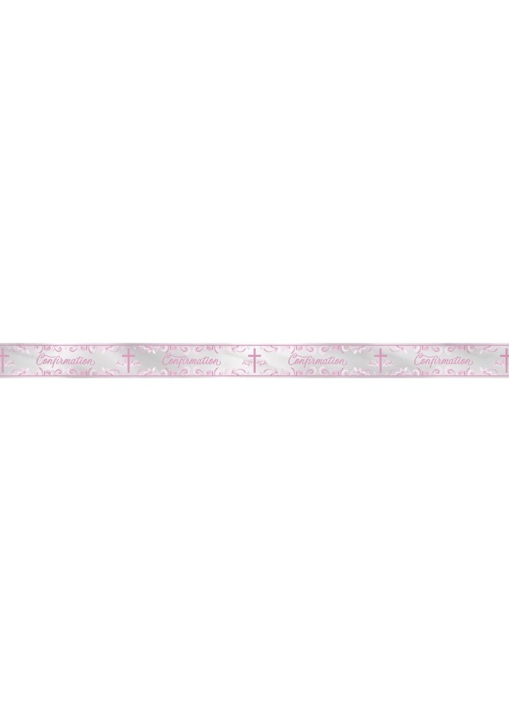 Pink Holy Cross Confirmation Foil Banner - 9 ft (274cm)