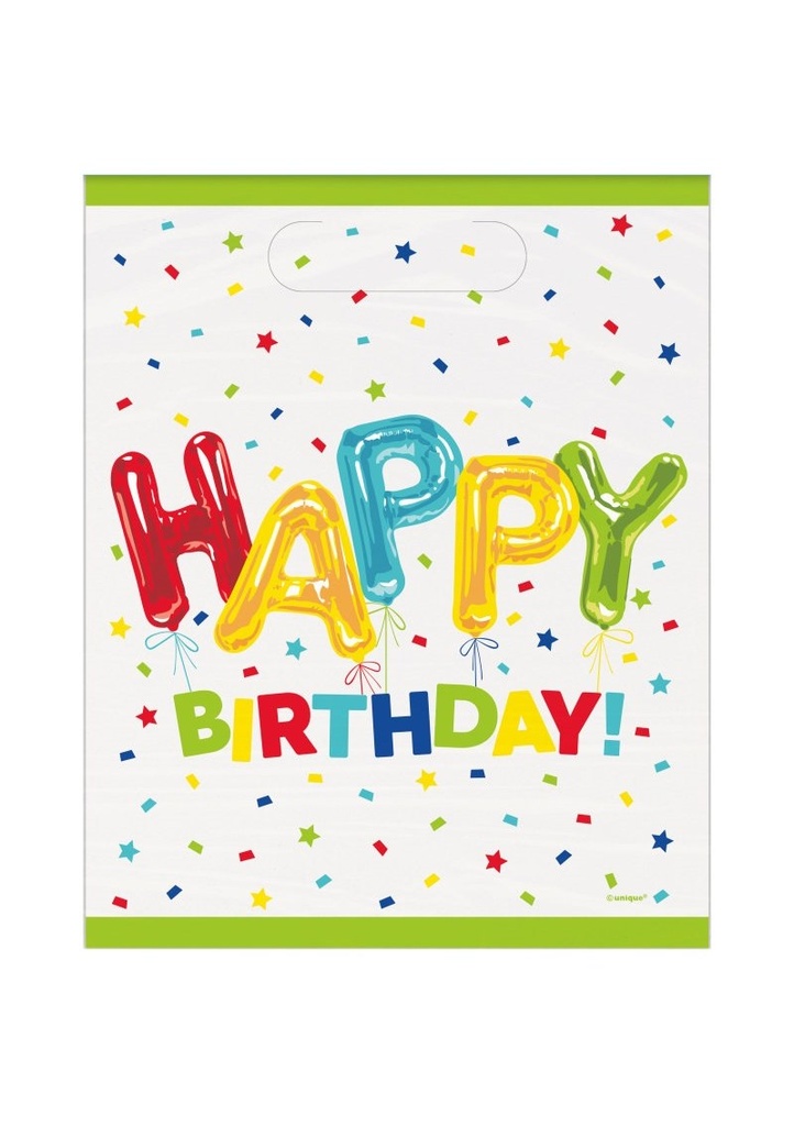 [73113] Happy Balloon Birthday Party Loot Bags - 8pcs