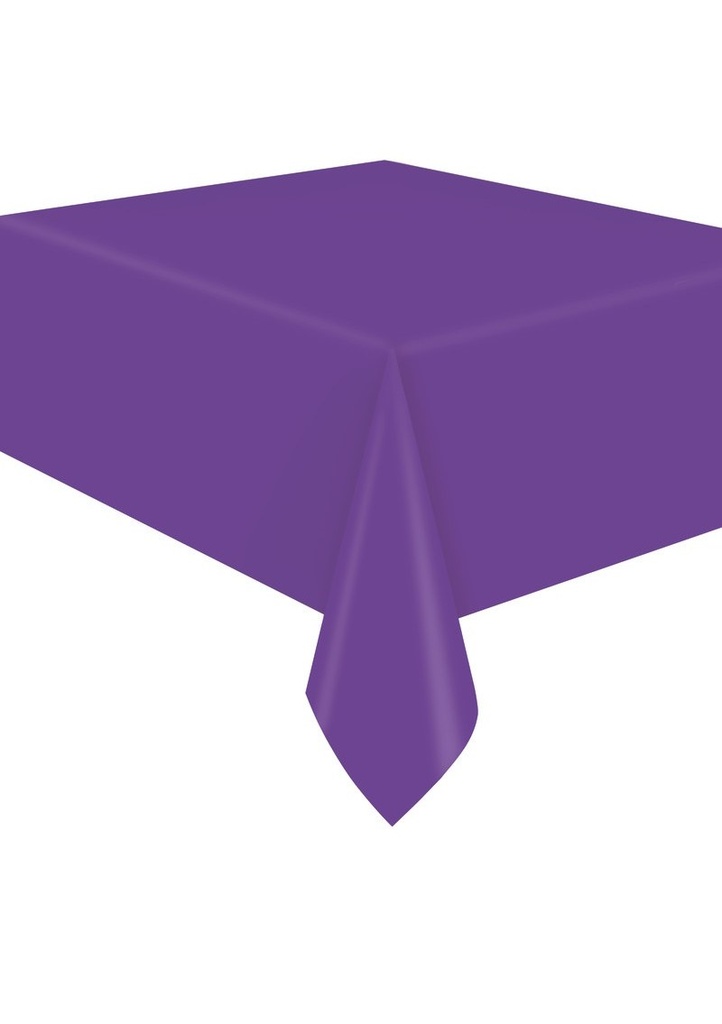 Rectangular Plastic Table Cover (54"x108") - Neon Purple