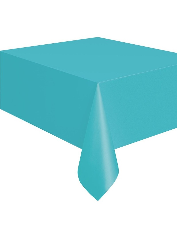[46864] Rectangular Plastic Table Cover (54"x108") - Terrific Teal