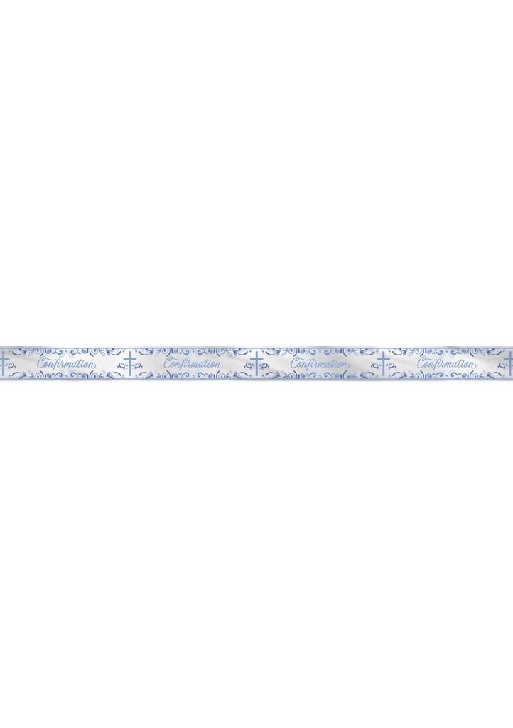 [82095] Blue Holy Cross Confirmation Foil Banner - 9 ft (274cm)