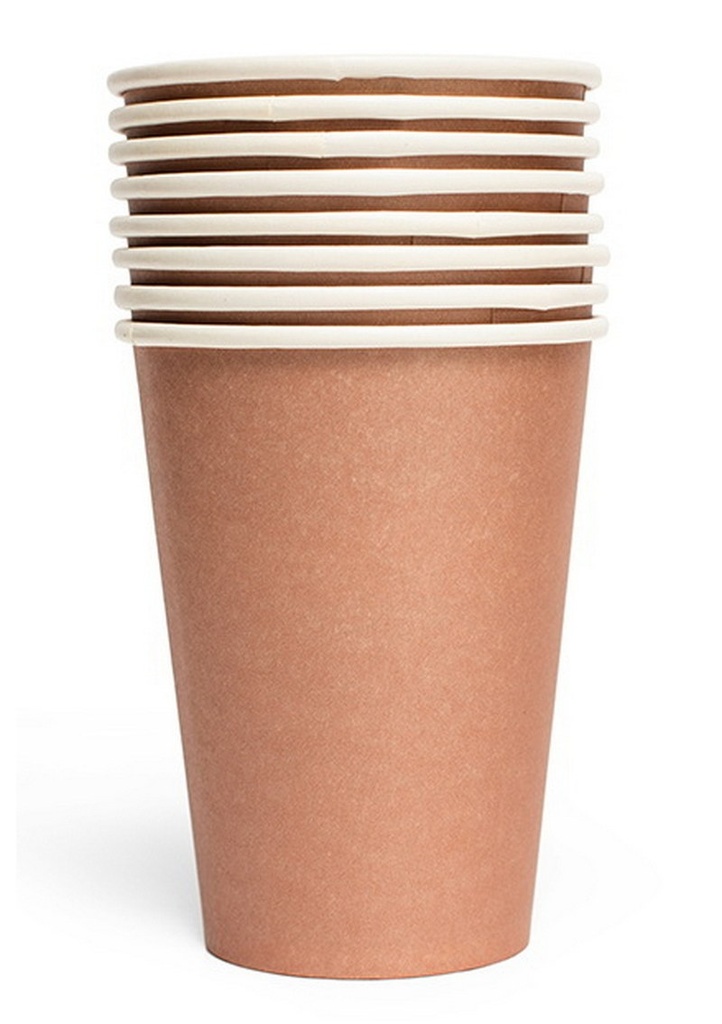 Party Paper Cups 210ml 8pcs - Rose gold