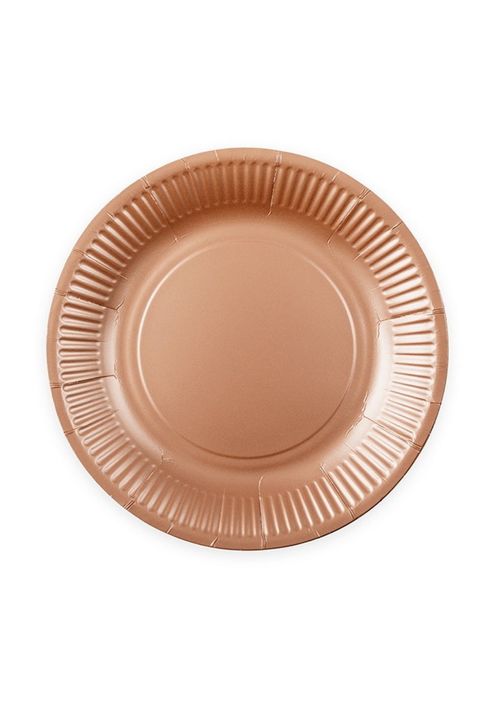 Party Paper Plates 18cm 8pcs - Rose gold
