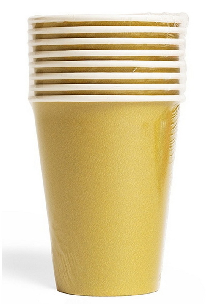 Party Paper Cups 210ml 8pcs - Gold