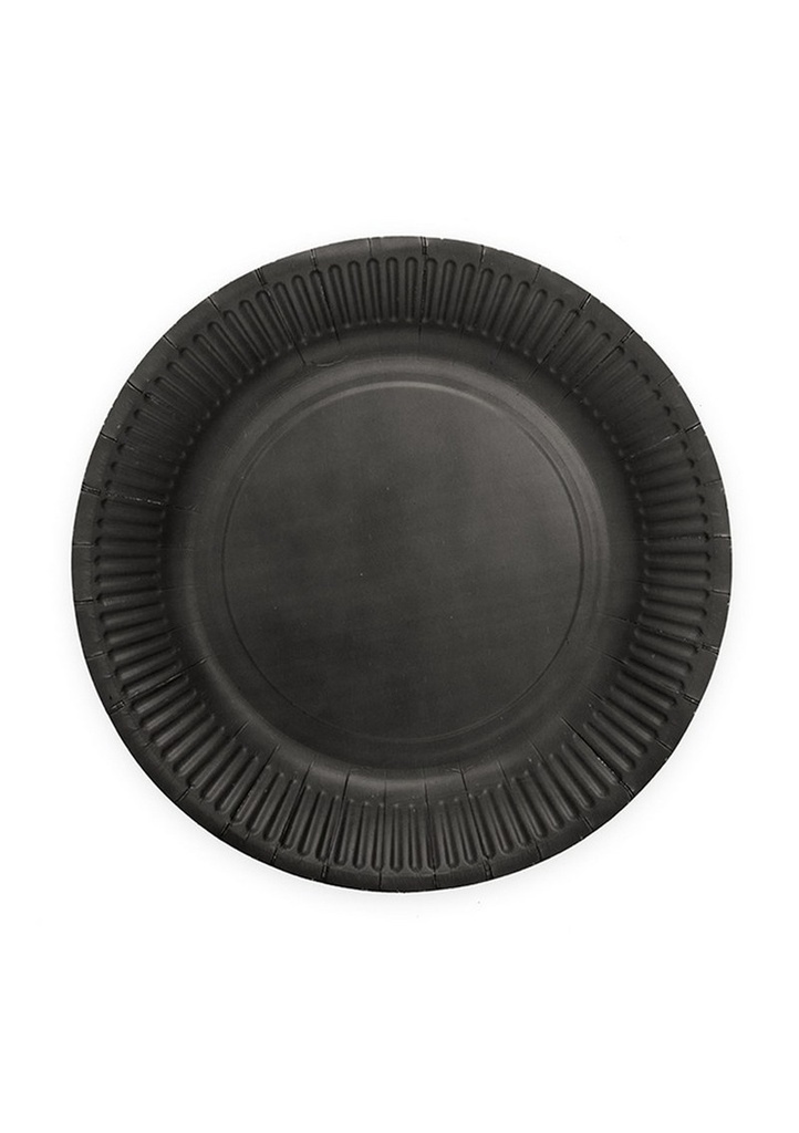 Party Paper Plates 18cm 8pcs - Black
