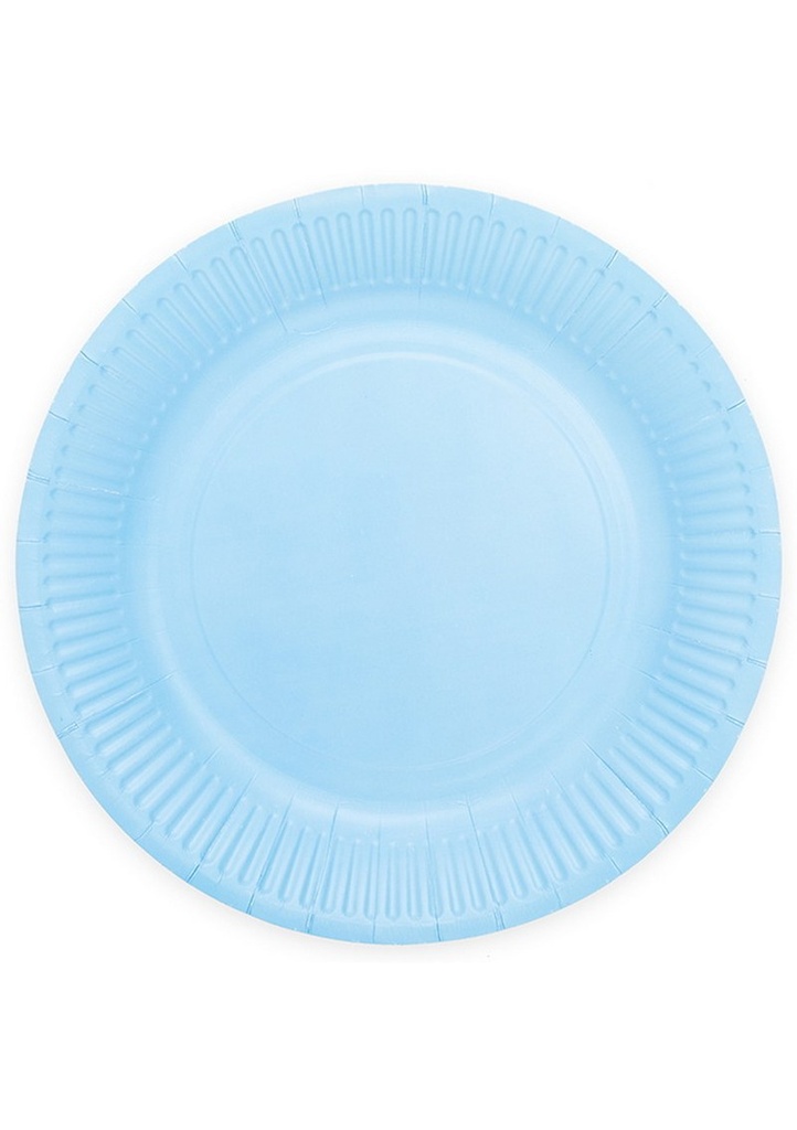 Party Paper Plates 23cm 8pcs - Light blue