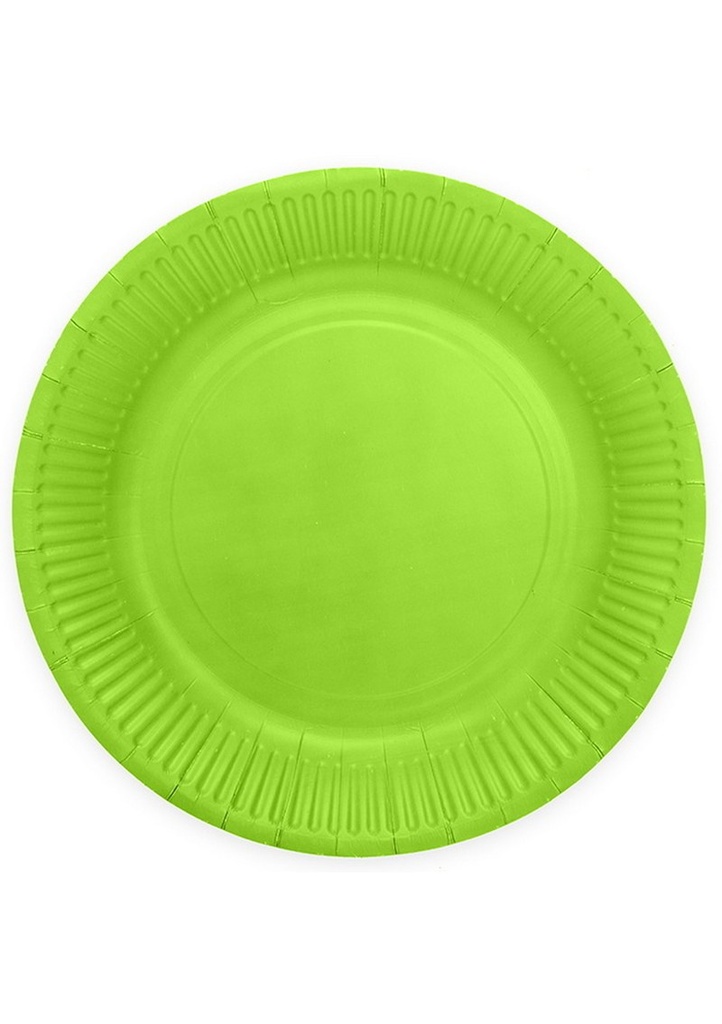 Party Paper Plates 23cm 8pcs - Lime green