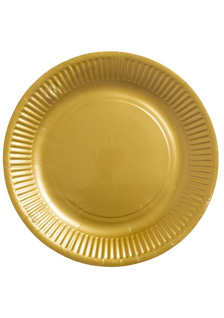 [4418] Party Paper Plates 23cm 8pcs - Gold
