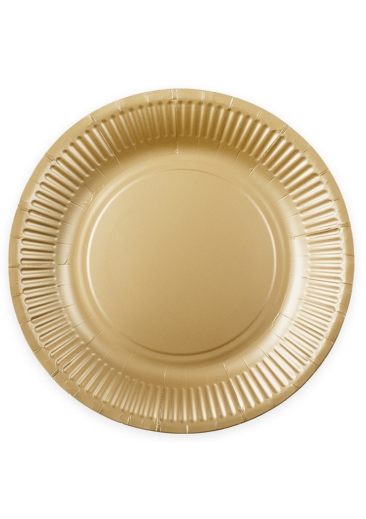 [4143] Party Paper Plates 23cm 8pcs - Champagne