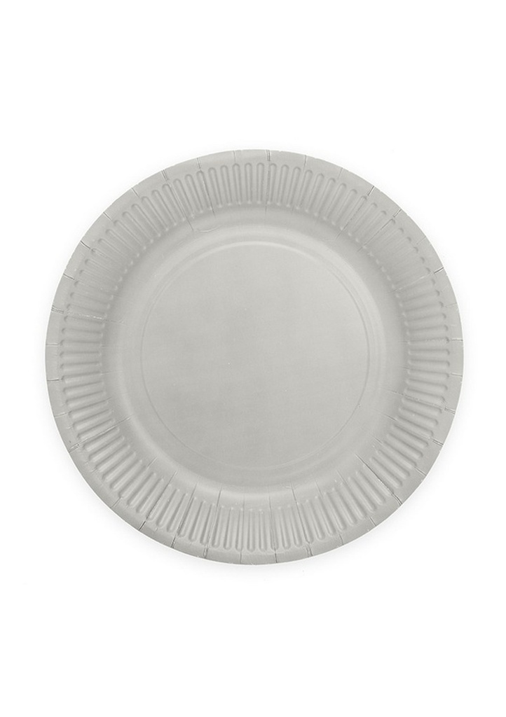 Party Paper Plates 18cm 8pcs - Silver