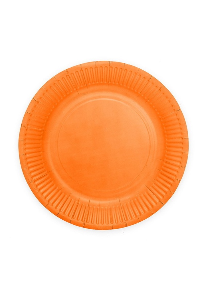 Party Paper Plates 18cm 8pcs - Orange