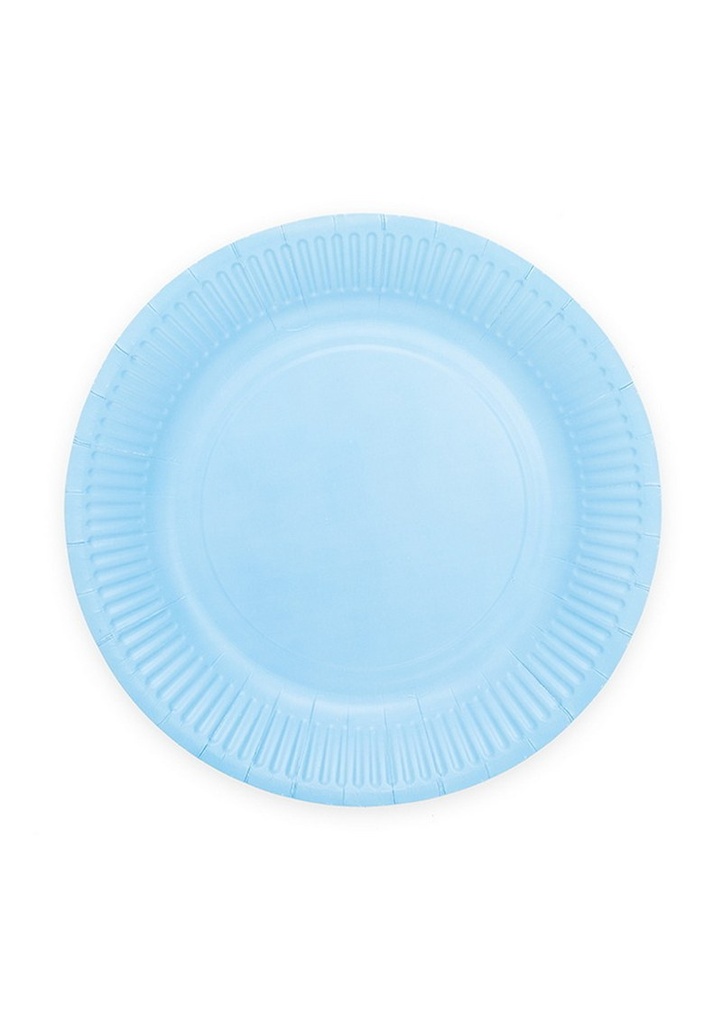 Party Paper Plates 18cm 8pcs - Light blue