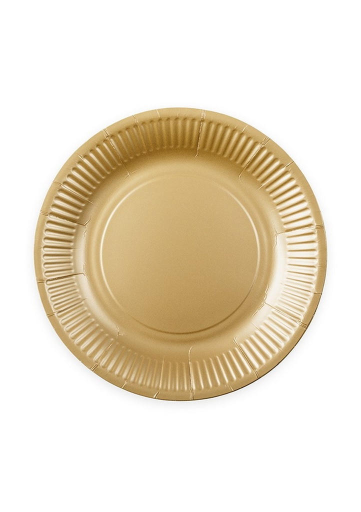 [4145] Party Paper Plates 18cm 8pcs - Champagne