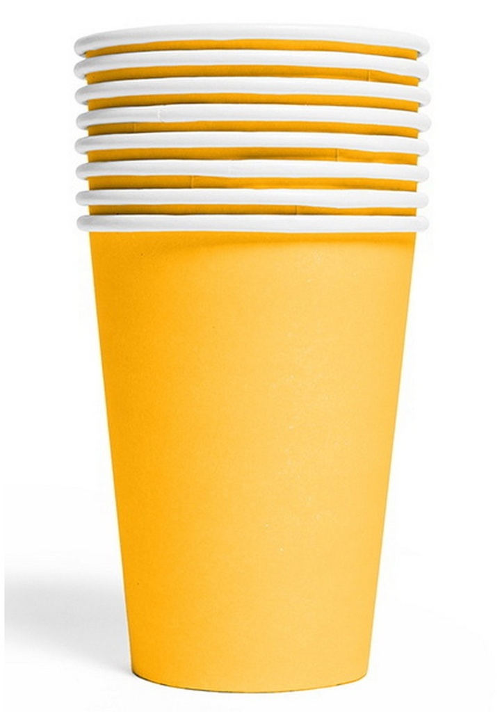 [4095] Party Paper Cups 210ml 8pcs - Yellow