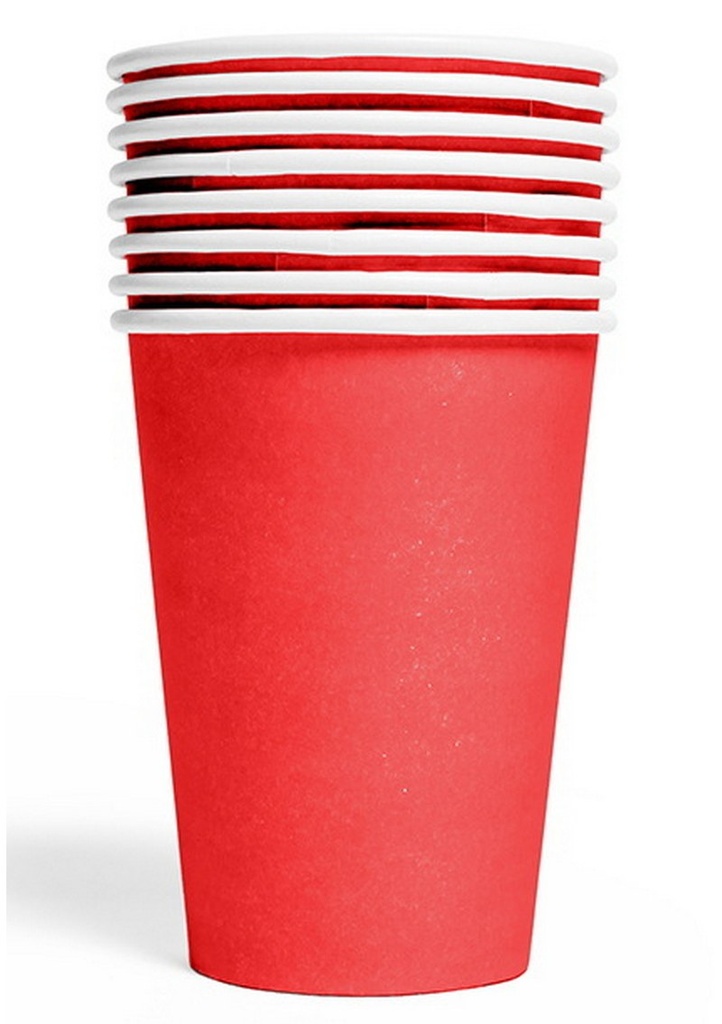 Party Paper Cups 210ml 8pcs - Red