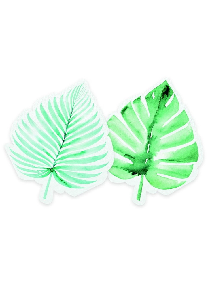 Happy Summer Time 3-Ply Napkins 33x33cm Leaf shape - 20pcs