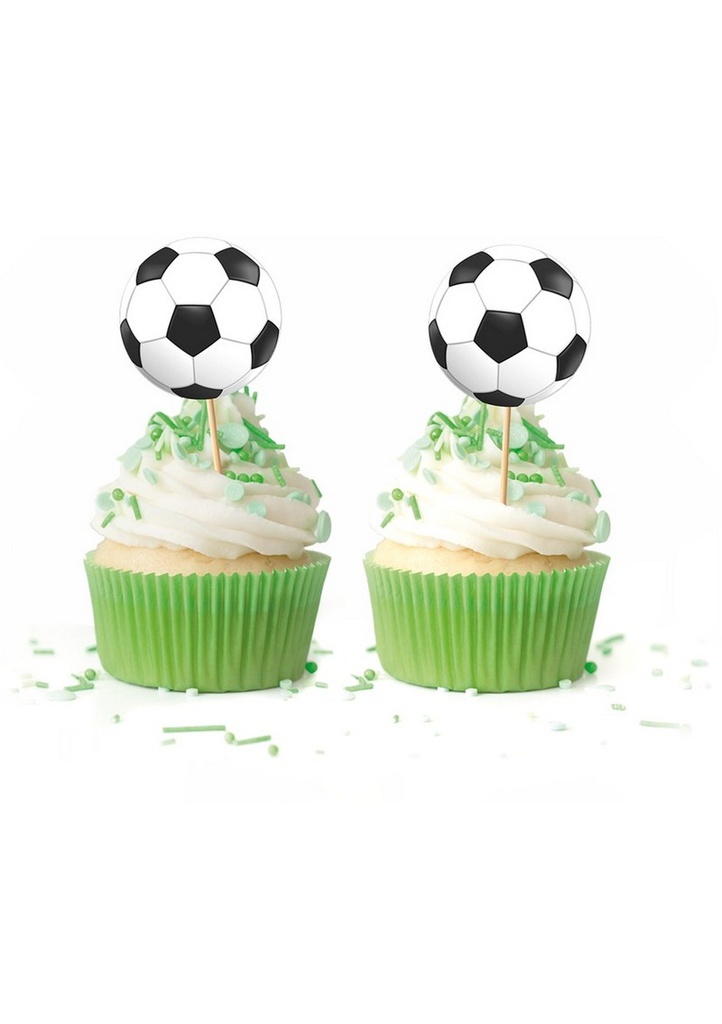 [7327] Football Cake & Cupcake Soccer Party Picks - 12pcs