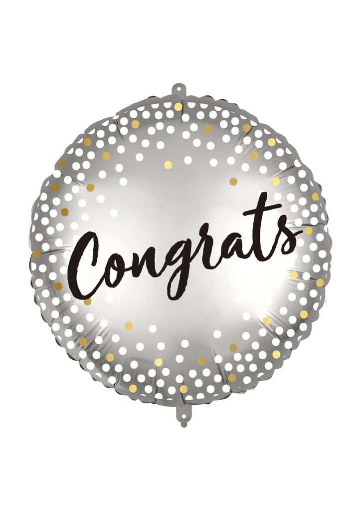 Congrats Metallic Spots Foil Balloon 18"/46cm - 1pk