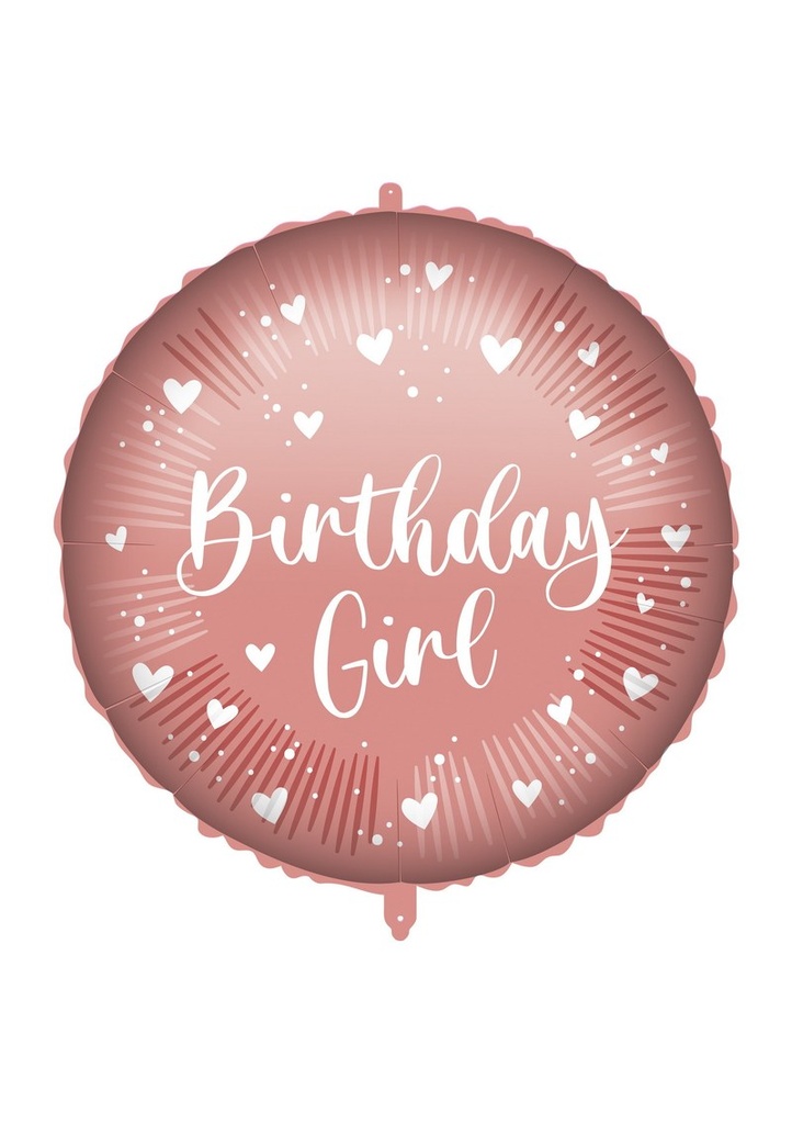 Rose Gold Birthday Girl Foil Balloon 18"/46cm - 1pk