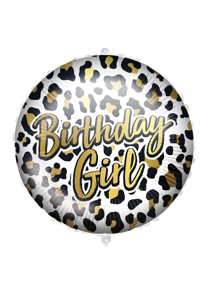 [92438] Bithday Girl Leopard Foil Balloon 18"/46cm - 1pk