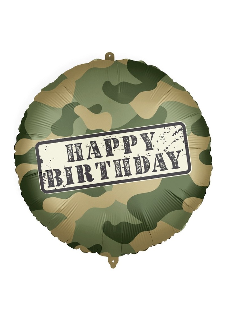 Happy Birthday Camouflage Foil Balloon 18"/46cm - 1pk